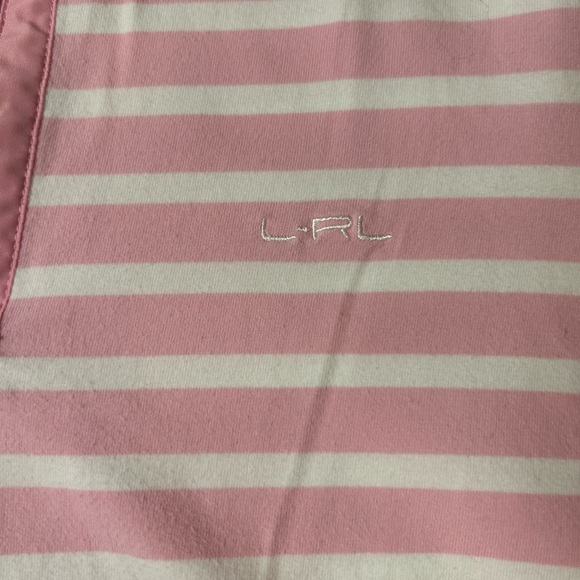 Lauren Active Pink Striped Top. Size Large. - Picture 3 of 5